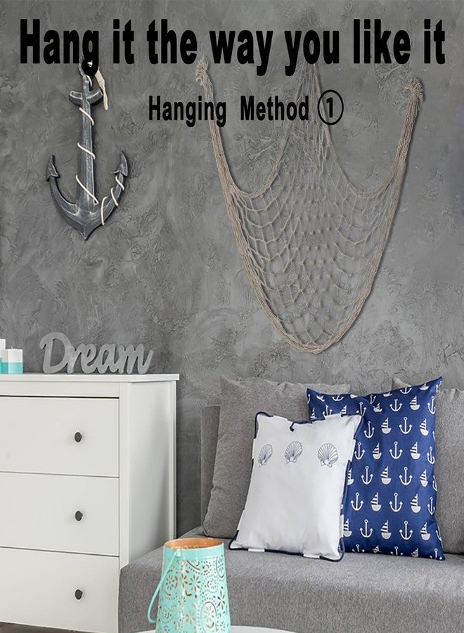 DingCo Natural Cotton Fish Net for Decorations, 79 x 39 Inch - Pirate, Hawaiian & Nautical Theme Party Decor (1 Pack) - Image 3